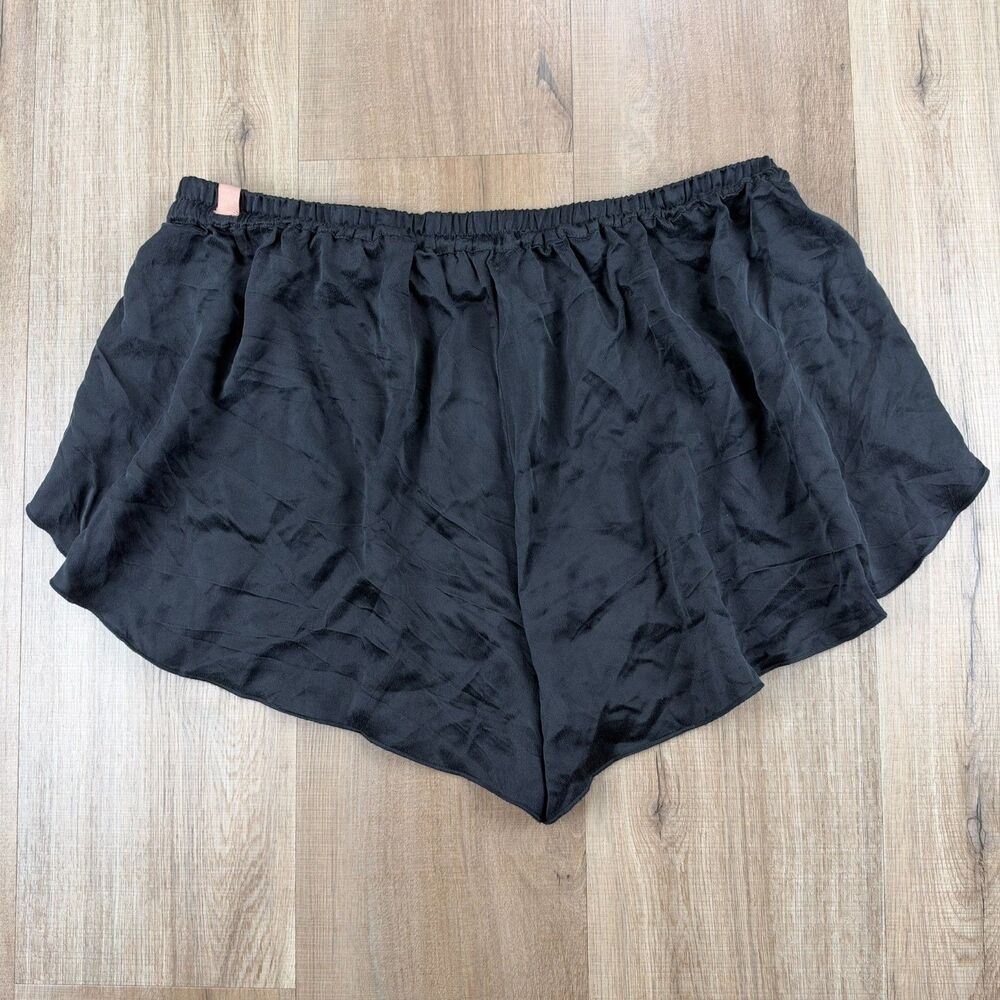 Lunya Women's Large L Black Silk Lounge Sleep Elastic Waist Shorts